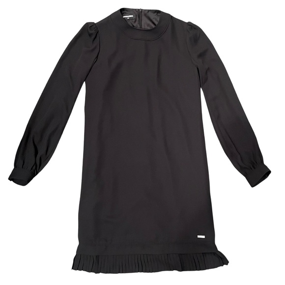 Dsquared2 Black Long Sleeves Pleated Bottom Shift Dress Size Girls 14 Years - Picture 1 of 10